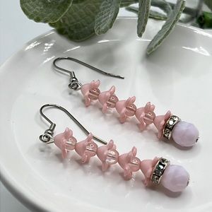 Pink Blossom Dangle Earrings.